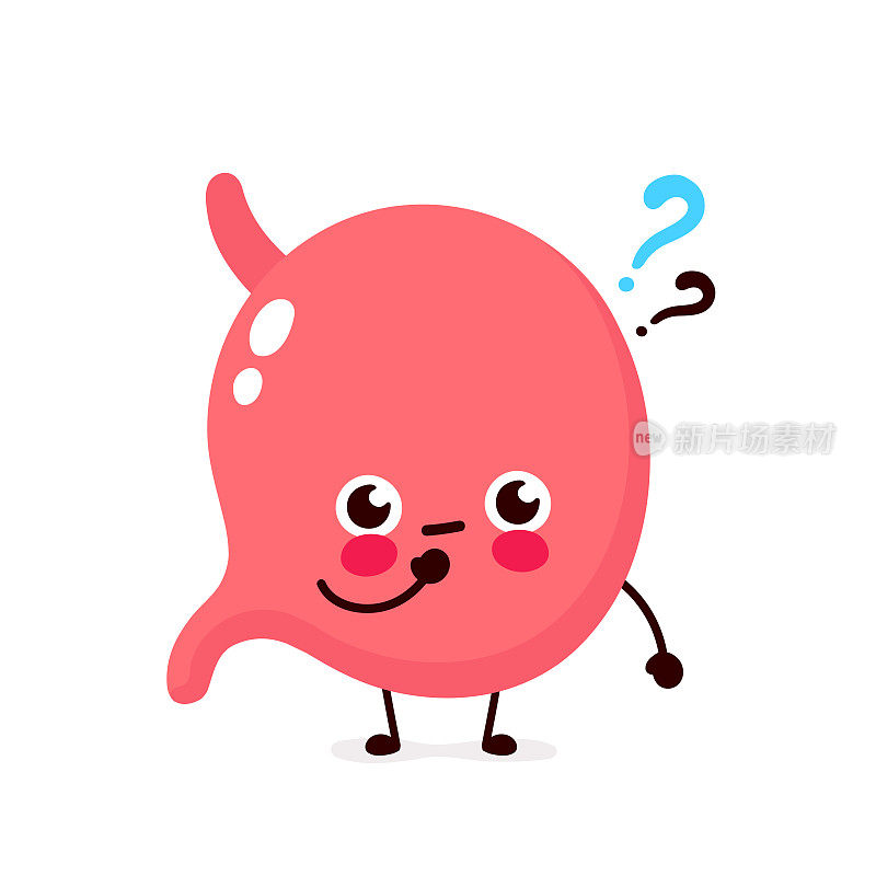 Cute stomach with question mark character